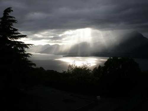 Jezioro Garda, widok z San Zeno di Montagna