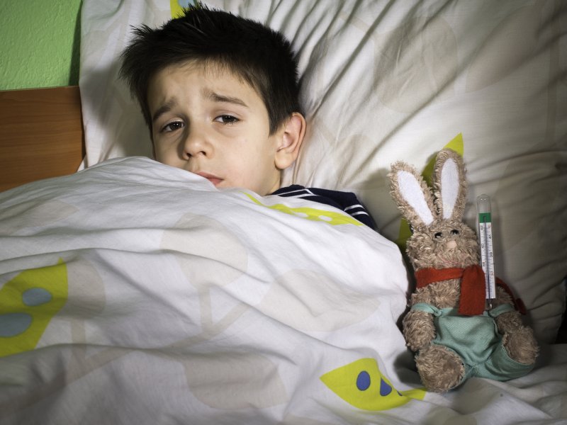 Dziecko borykające się z grypą