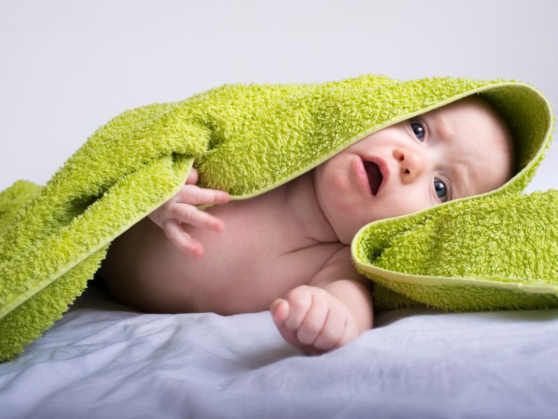 Niemowlę po kąpieli