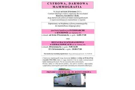 Cyfrowa, darmowa mammografia